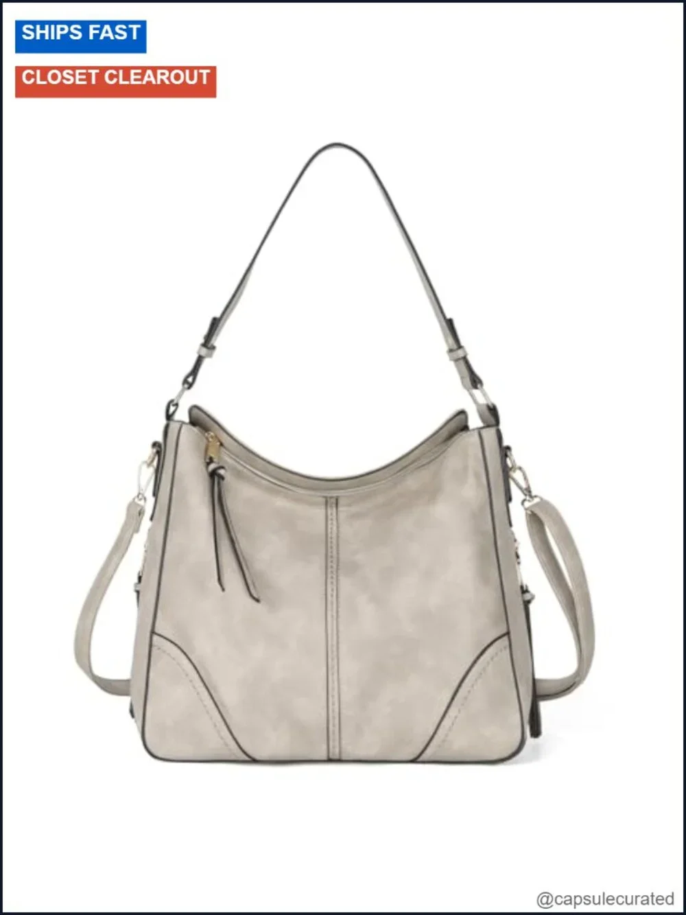 Women's Vegan Leather Hobo Crossbody Bag Large Capacity Handbag Purse